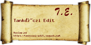 Tankóczi Edit névjegykártya